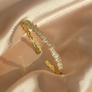 Sparkling Gold Adjustable Bangle Bracelet